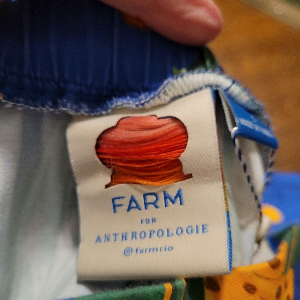 FARM Rio Blue Tropical Mini Skirt with Orange Floral Print - Picture 3 of 16